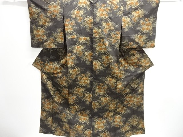JAPANESE KIMONO / HITOE TSUMUGI / WOVEN FLOWER CART